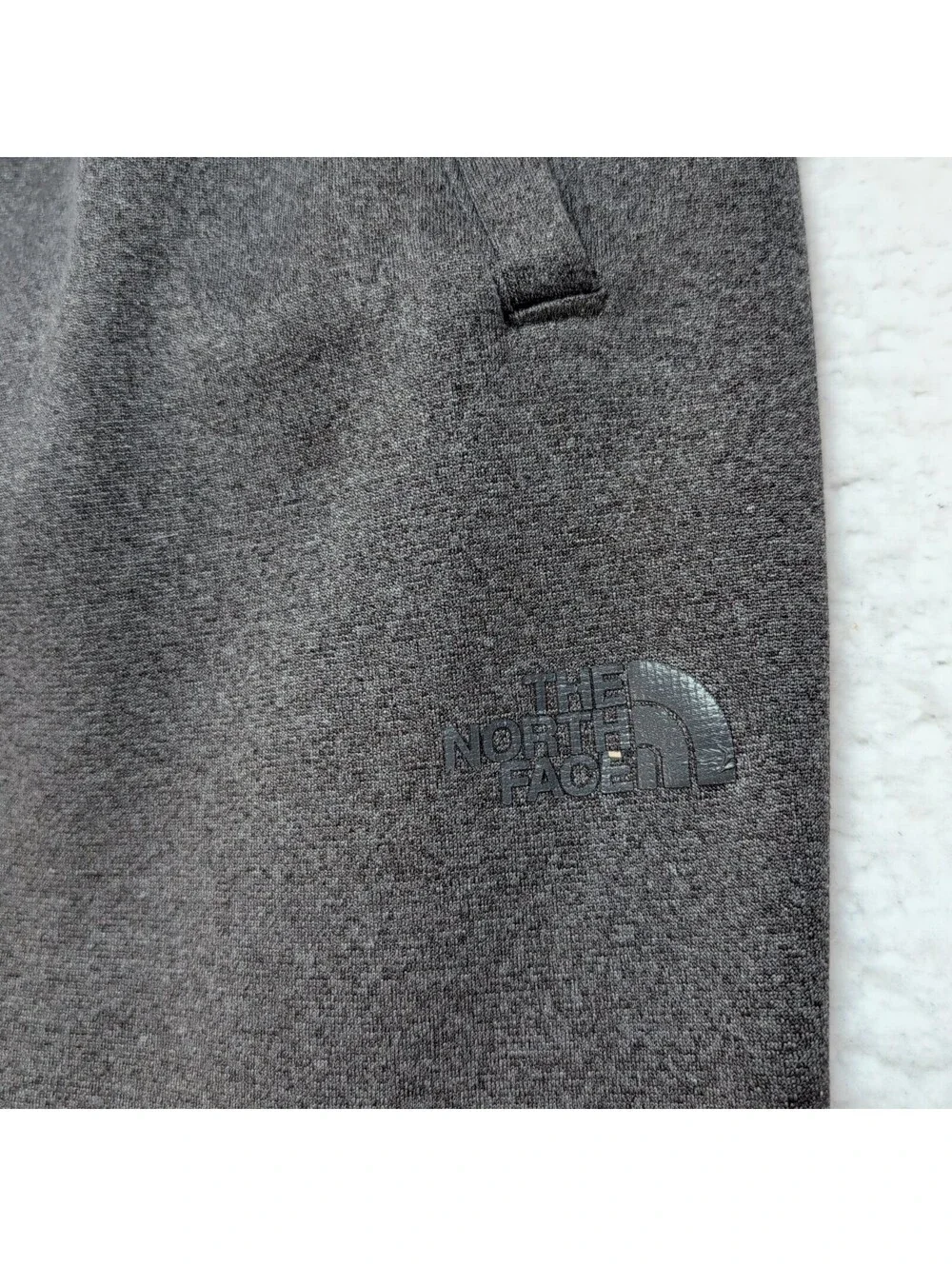 The North Face Mens Large Fleece Lounge Sweatpants Gray Logo Joggers